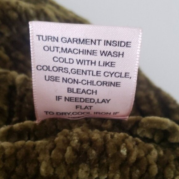 Philosophy Womens Knit Plush Velvet Olive Green Sweater Size S Warm Autumn Soft - Picture 8 of 8